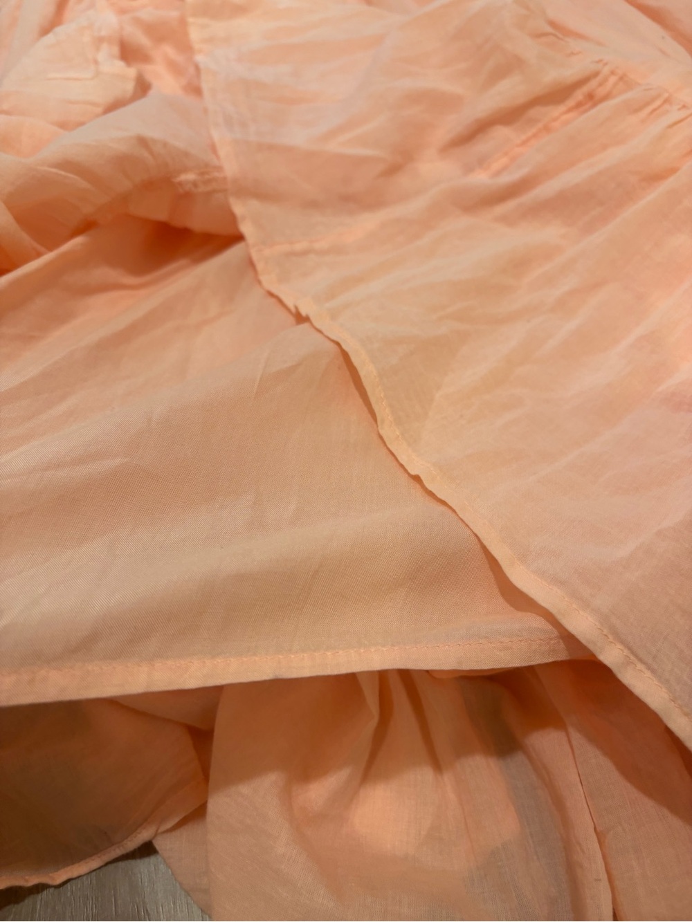 Free People Peach Tiered Maxi Dress with Puff Sleeves - Picture 7 of 13